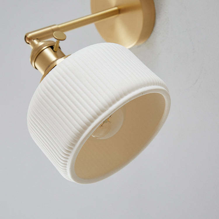 Minimalist Striped Ceramic Jar Sconce