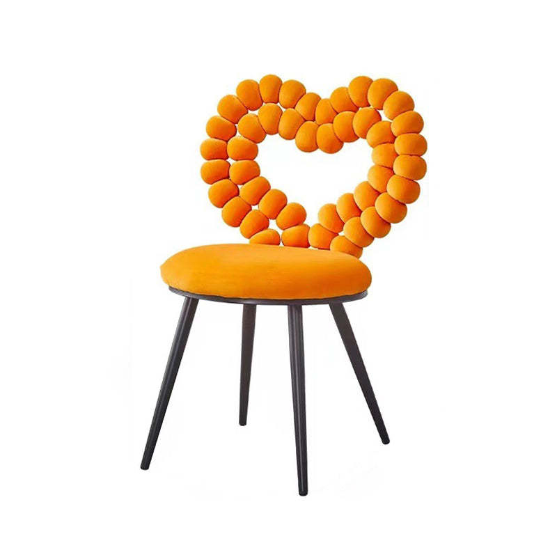 Scandinavian Velvet Heart Ball Vanity Stool