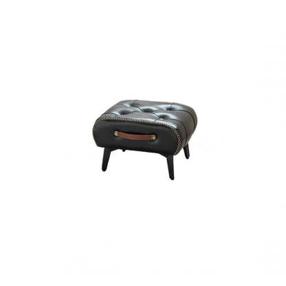 Modern Tufted Faux Leather Portable Footstool