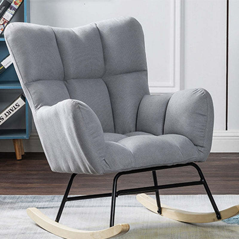 Nordic Patchwork Linen Rocking Chair