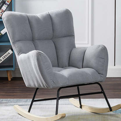 Nordic Patchwork Linen Rocking Chair