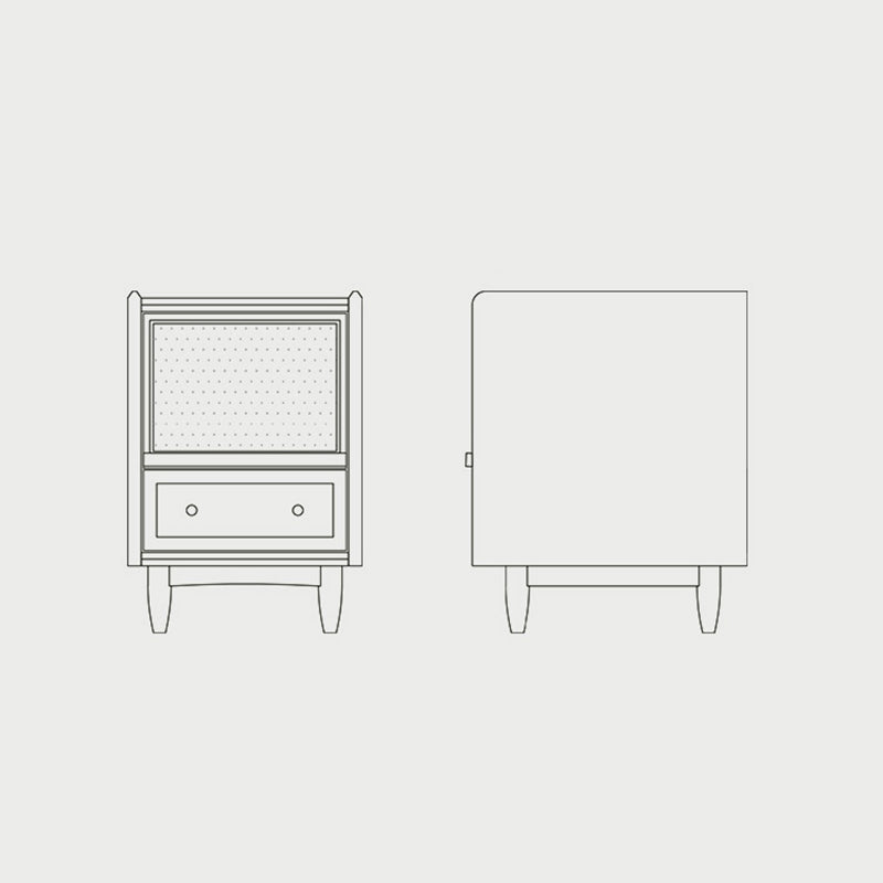 Retro Solid Wood 2-Drawer Nightstand