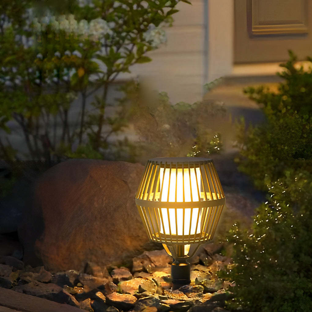 Waterproof Aluminum LED Matte Black Modern Solar Outdoor Lights Lanterns-Lighom