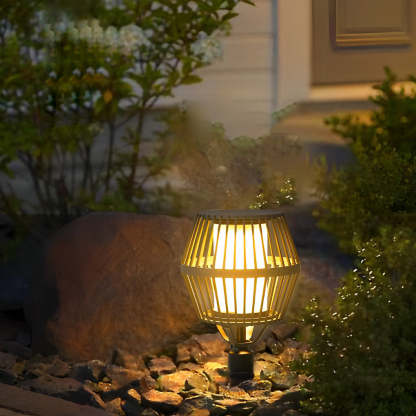 Waterproof Aluminum LED Matte Black Modern Solar Outdoor Lights Lanterns-Lighom