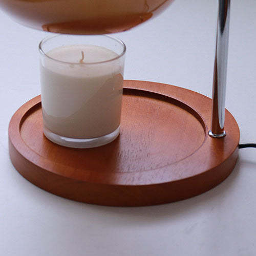 Vintage Glass Dome Solid Wood Melting Wax Table Lamp
