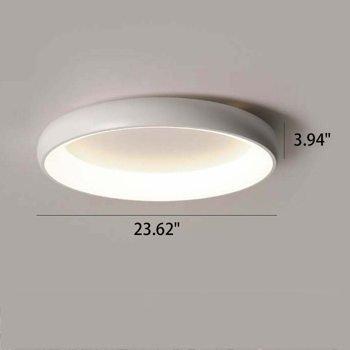 Minimalist Round Aluminum Acrylic LED Flush Mount Light