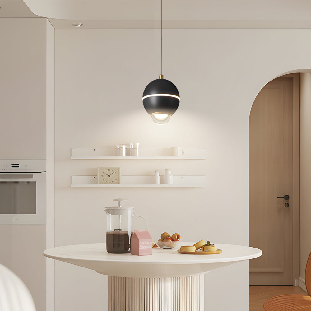 Small Metal Ball Modern Pendant with Spotlights