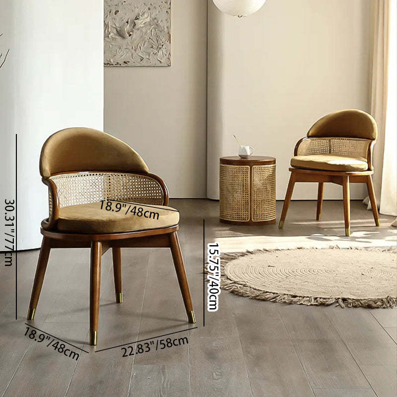 Nordic Woven Ash Rattan Fabric Dining Chair