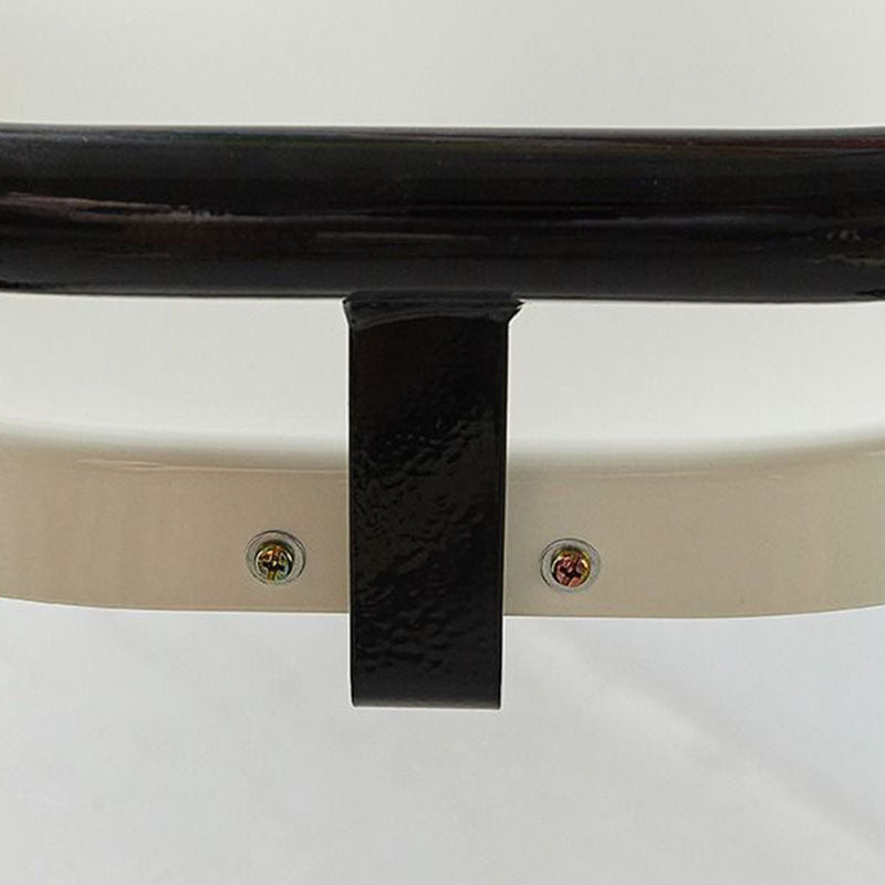 Mid-Century Curved Metal Dining Chair — White Bracket / Green Chair Seat