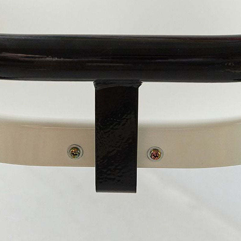 Mid-Century Curved Metal Dining Chair — White Bracket / Green Chair Seat
