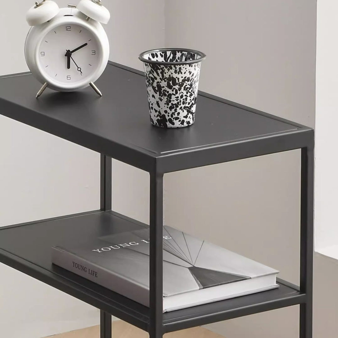 Modern Rectangular Iron 4-Leg Side Table