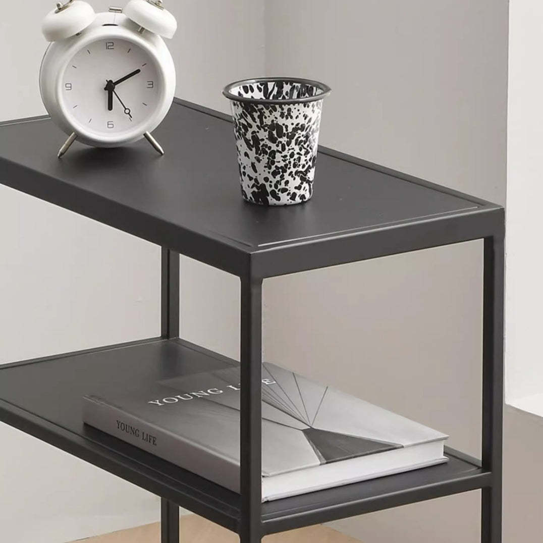 Modern Rectangular Iron 4-Leg Side Table