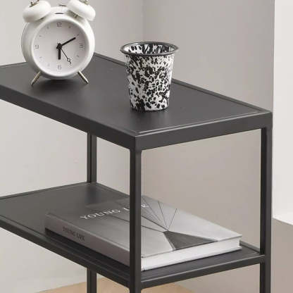 Modern Rectangular Iron 4-Leg Side Table