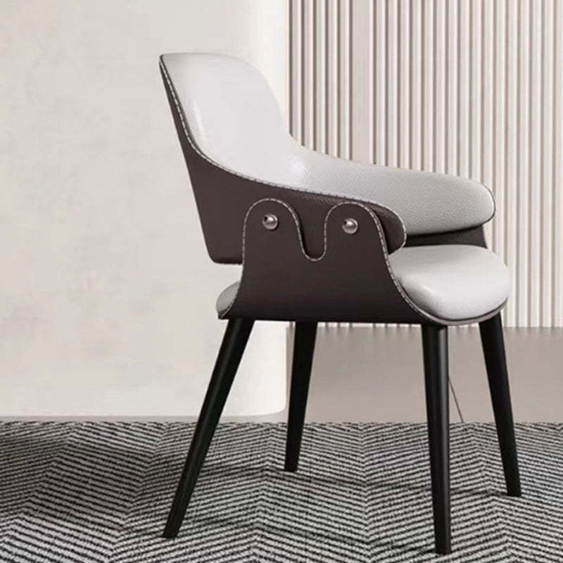 Minimalist Wood Leather Armchair