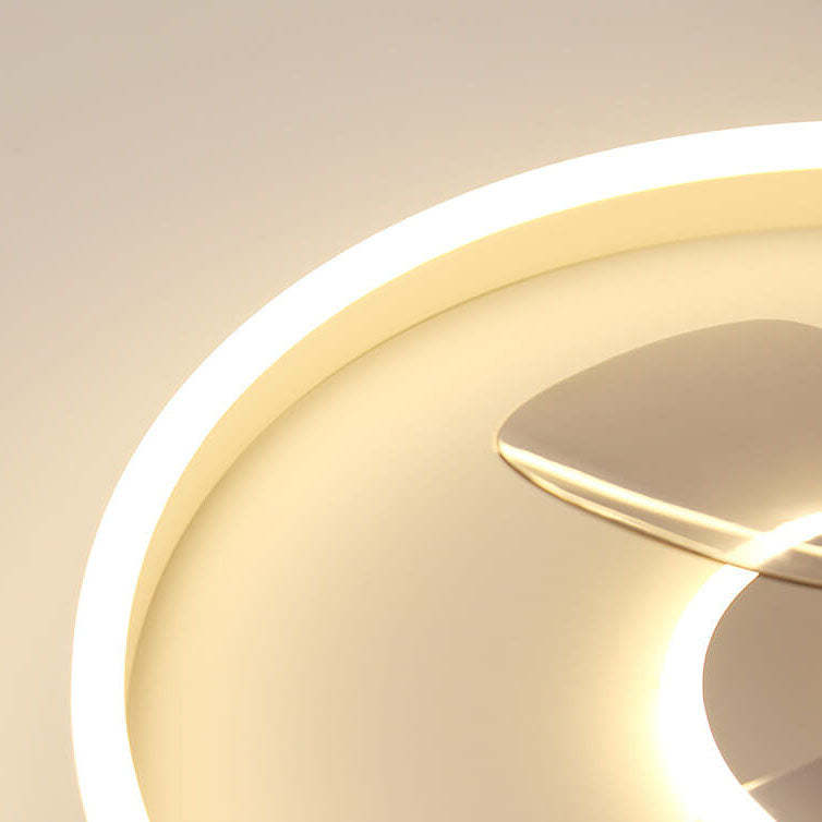 Nordic Minimalist Round LED Flush Mount Fan Light