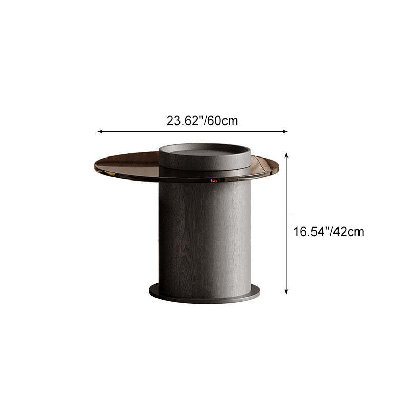 Minimalist Wood Metal Glass Coffee Table Set — Coffee Table - Large / White Slab