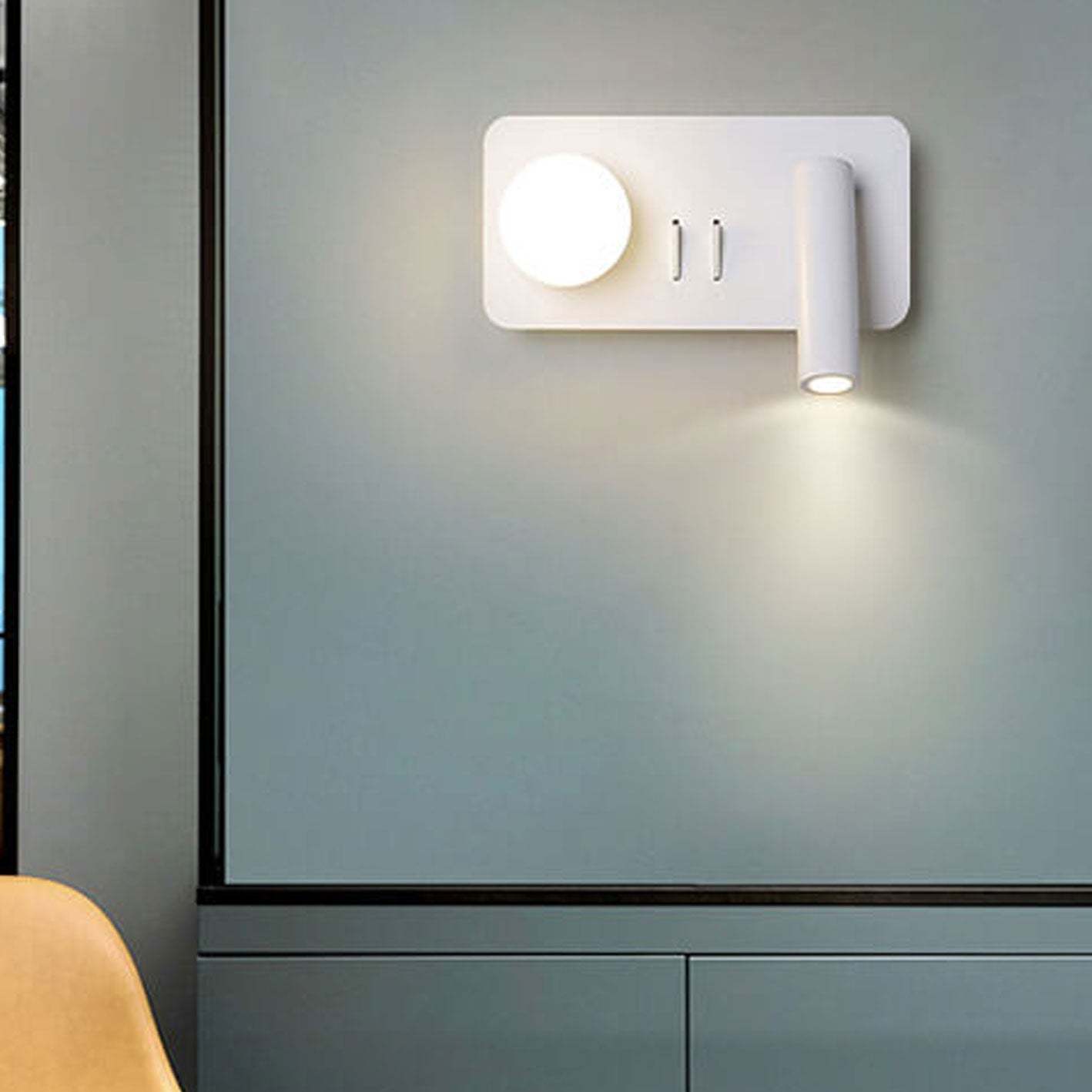 Nordic Round Square Acrylic Iron LED Reading Wall Sconce