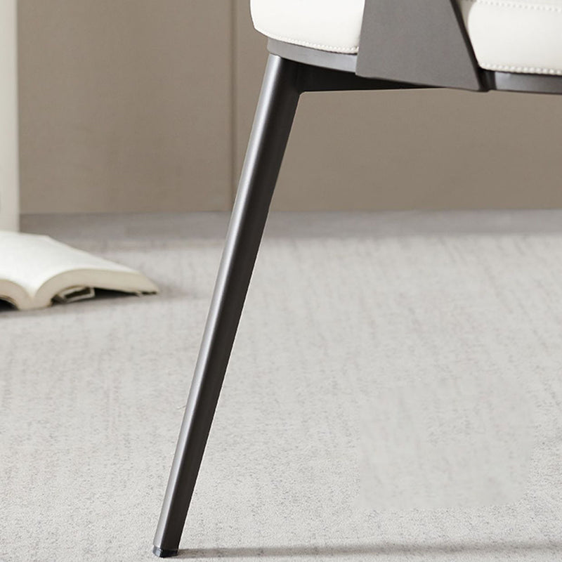 Scandinavian Leather Steel Lozenge Dining Chair