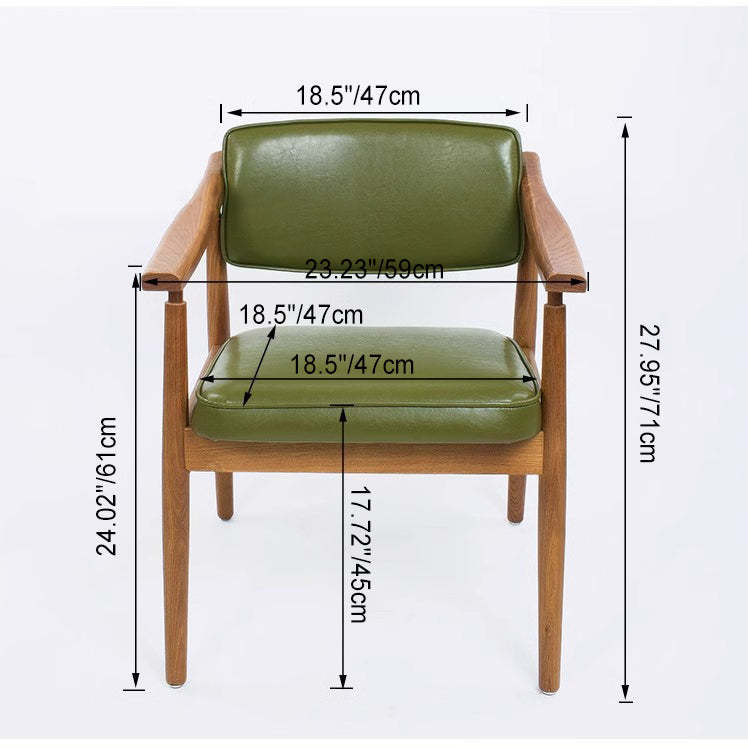 Nordic Leather Wood Rectangular Dining Chair
