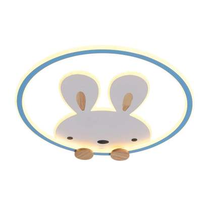 Modern Cartoon Rabbit LED Flush Mount Light