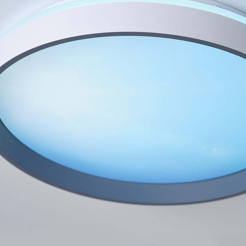 Minimalist Blue Sky Round LED Flush Mount Light