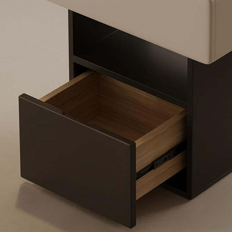 Minimalist Pine Eco Board Square Nightstand 1-Drawer