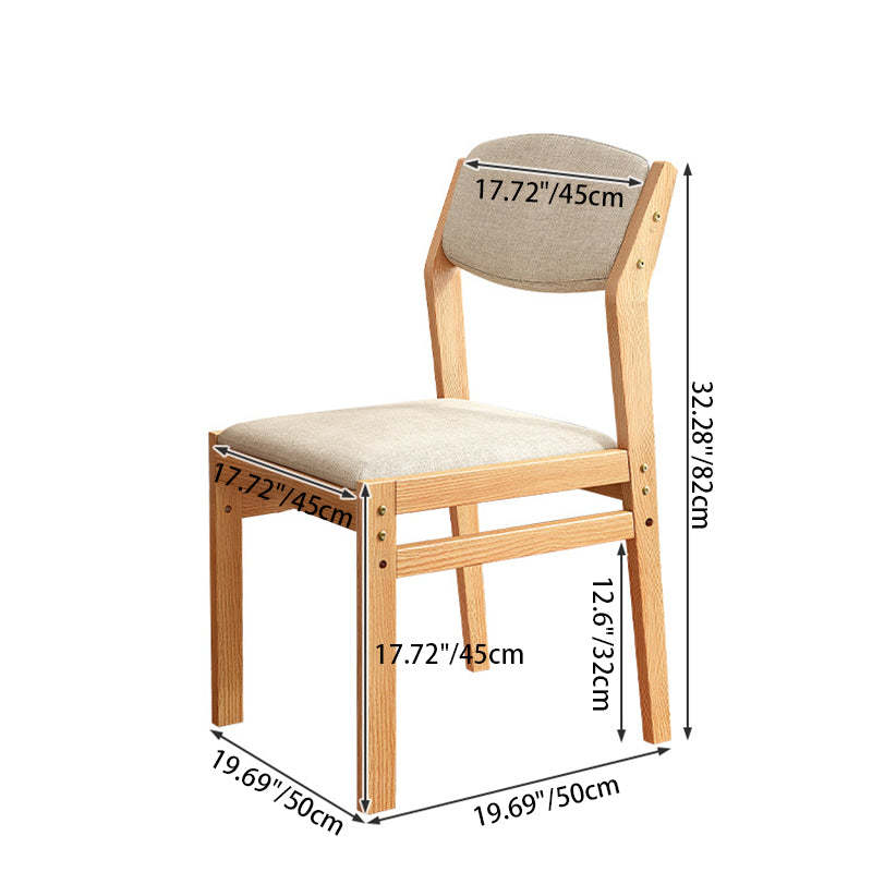 Minimalist Upholstered Fabric Wood Dining Chair