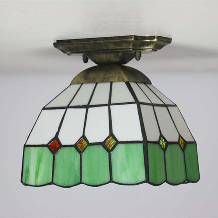 Tiffany Stained Glass Dome Ceiling Light