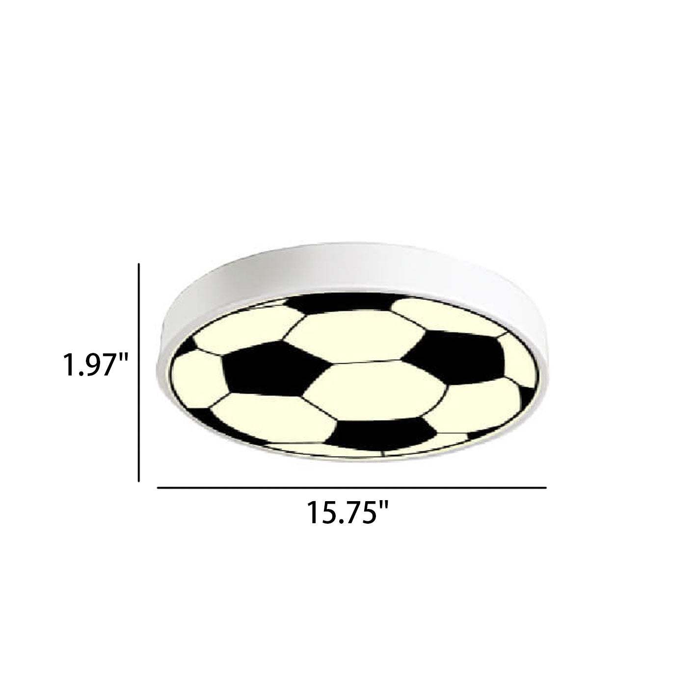 Cartoon Round Football LED Kids Flush Mount Light