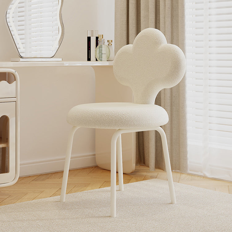 White metal vanity lambswool vanity stools - creative