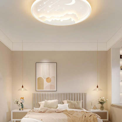 Modern Iron Round Kids LED Flush Mount Light