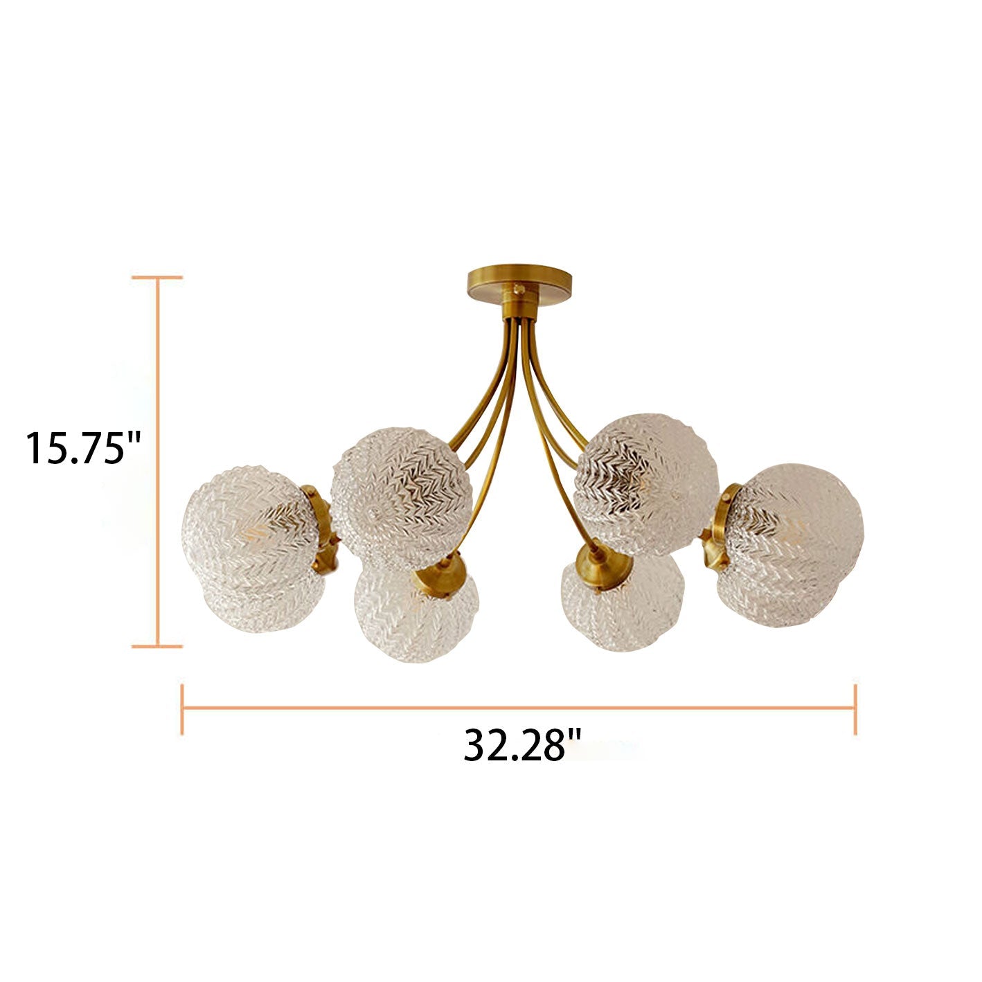 Nordic Spherical Glass 6/8-Light Flush Mount