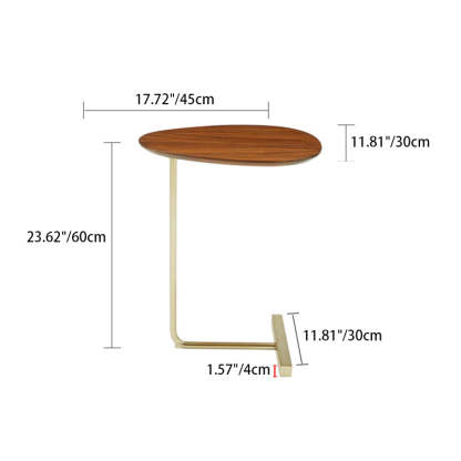 Contemporary Oval Wood Iron 2-Tier End Table