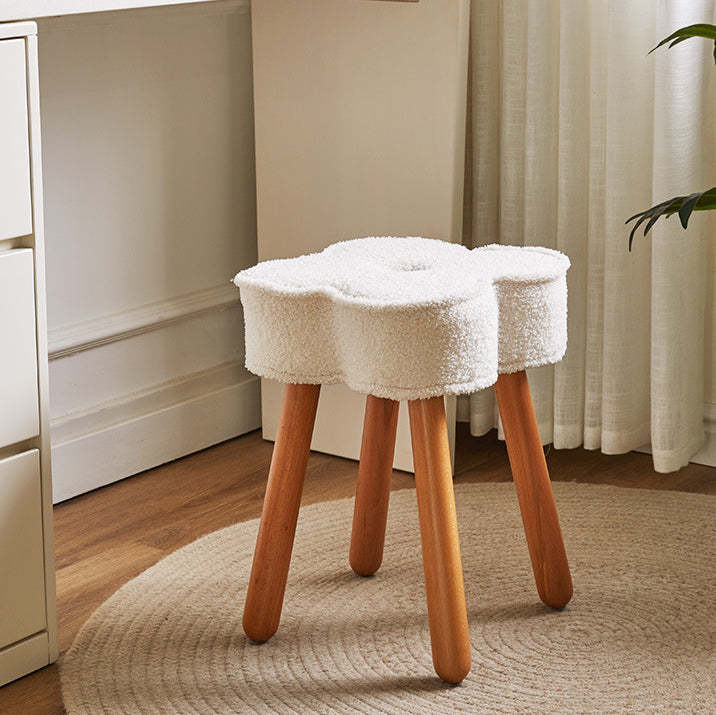 Cloud Clover Wood Lambswool Armchair — A
