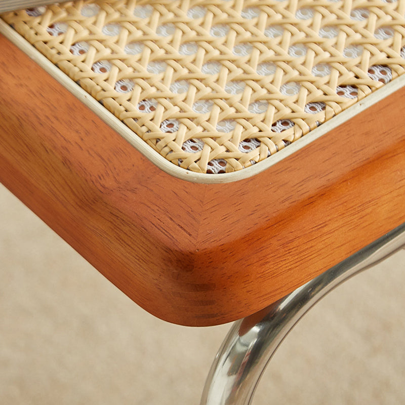Nordic Square Glass Rattan Nesting Coffee Table