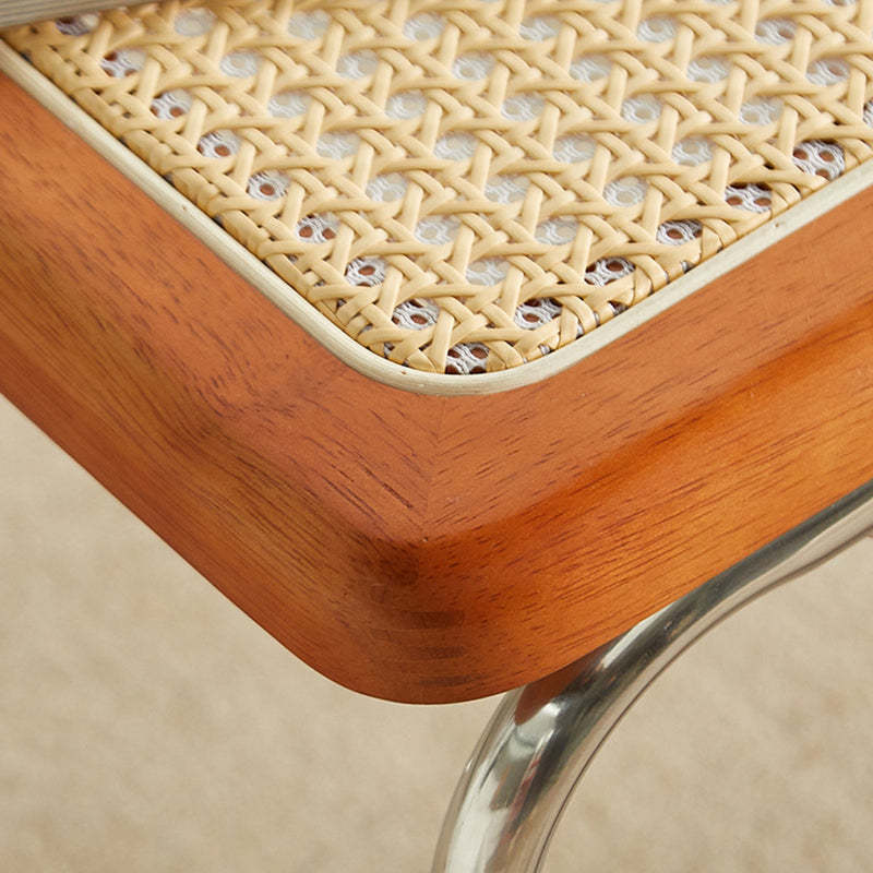 Nordic Square Glass Rattan Nesting Coffee Table