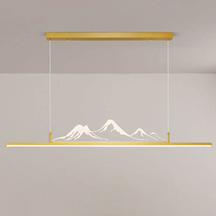 Chinese Retro Long Strip Mountain Peak LED Chandelier