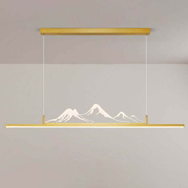 Chinese Retro Long Strip Mountain Peak LED Chandelier