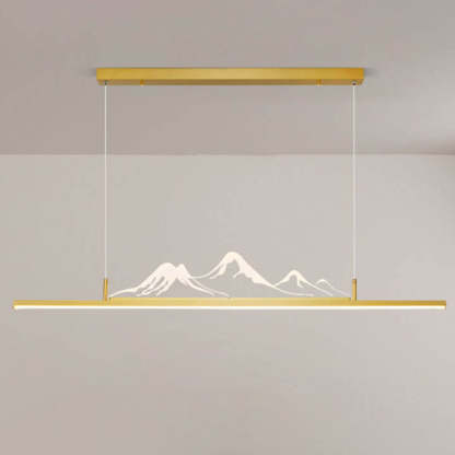 Chinese Retro Long Strip Mountain Peak LED Chandelier