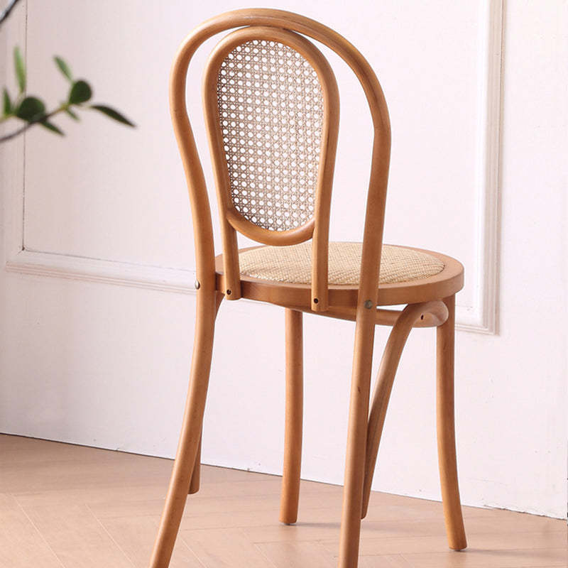 Vintage Rattan Woven Wooden Dining Chair