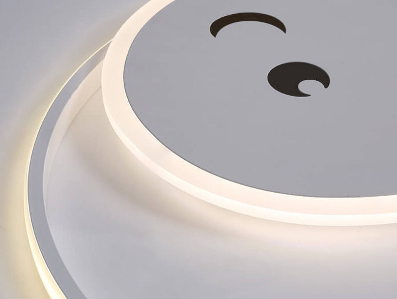 Cartoon Dolphin Moon LED Kids Flush Mount Light