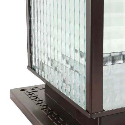 Retro Square Die-Cast Aluminum Glass Solar Column Light