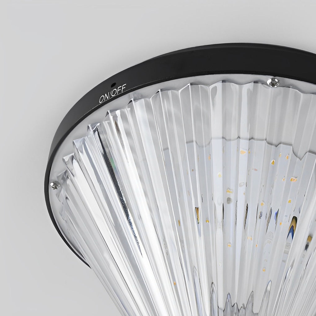 Round Waterproof Light Control LED Black Modern Solar Outdoor Lights-Lighom