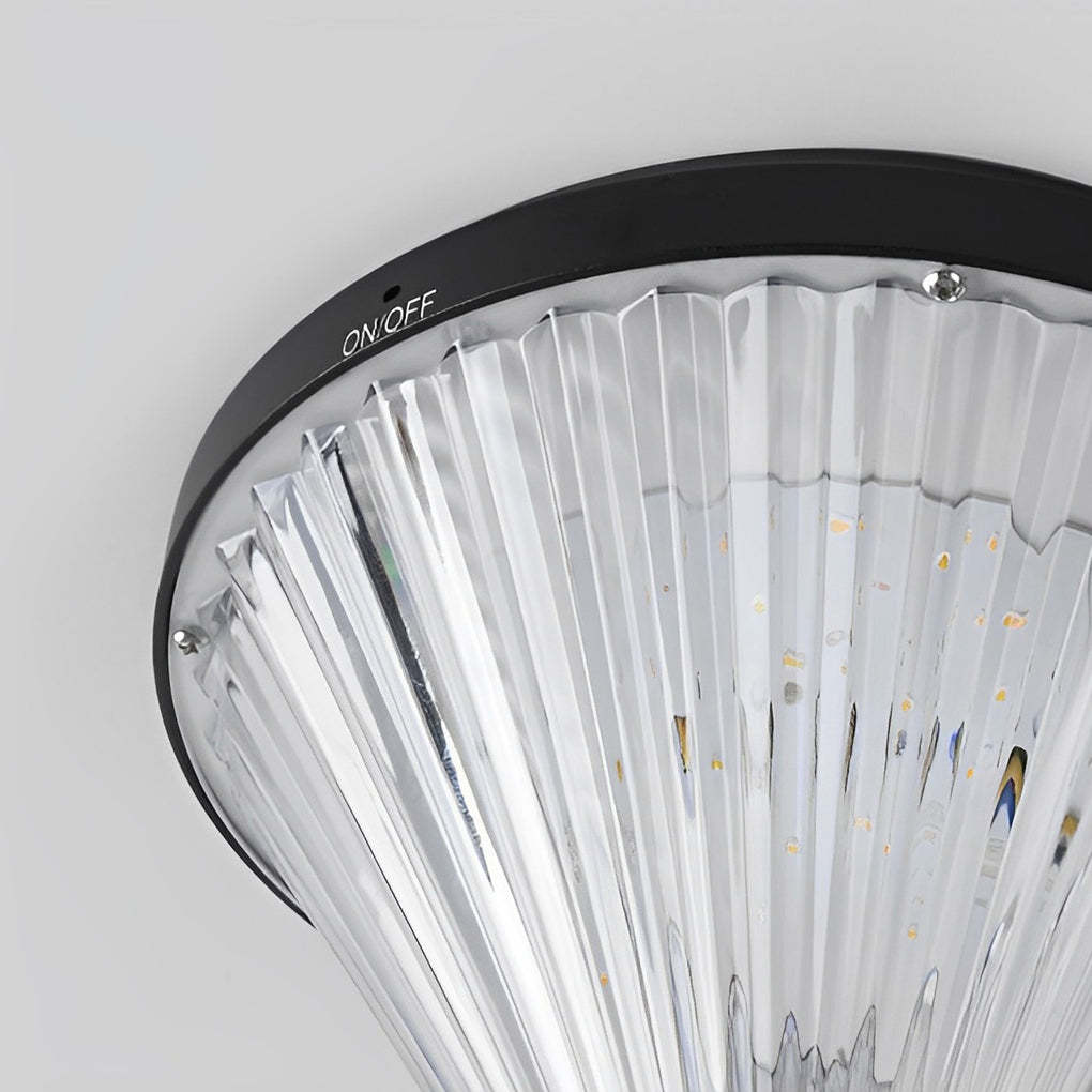Round Waterproof Light Control LED Black Modern Solar Outdoor Lights-Lighom