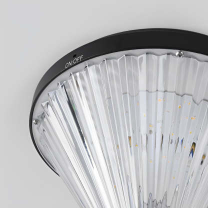 Round Waterproof Light Control LED Black Modern Solar Outdoor Lights-Lighom