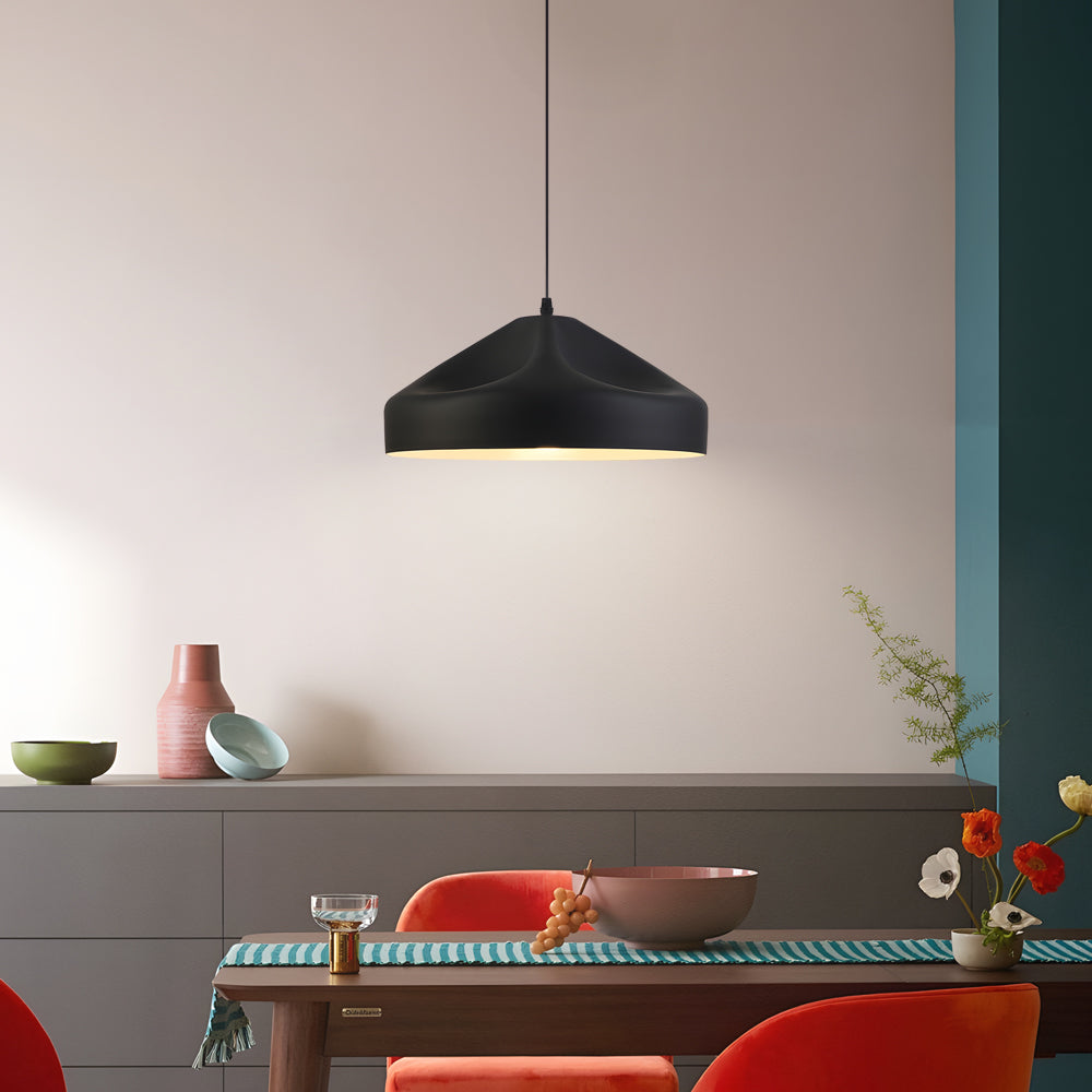 Pleat Box LED Black White Aluminum Pendant Light