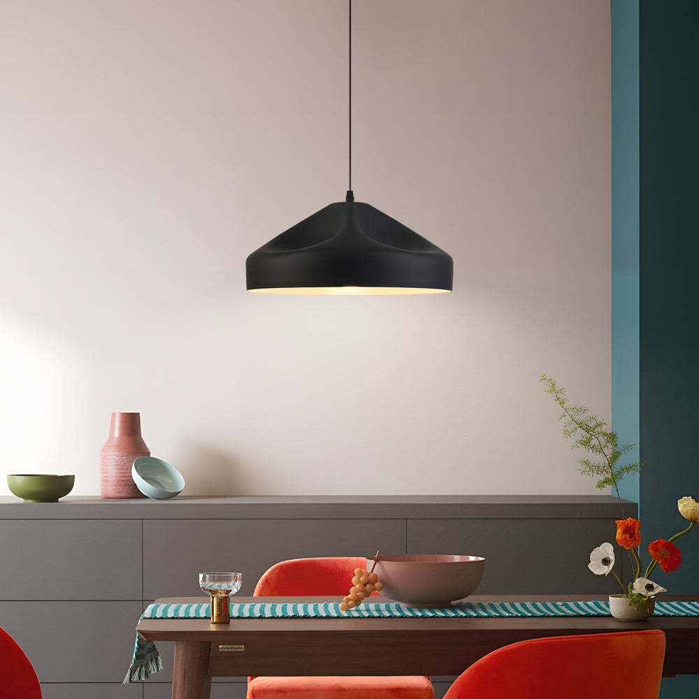 Pleat Box LED Black White Aluminum Pendant Light