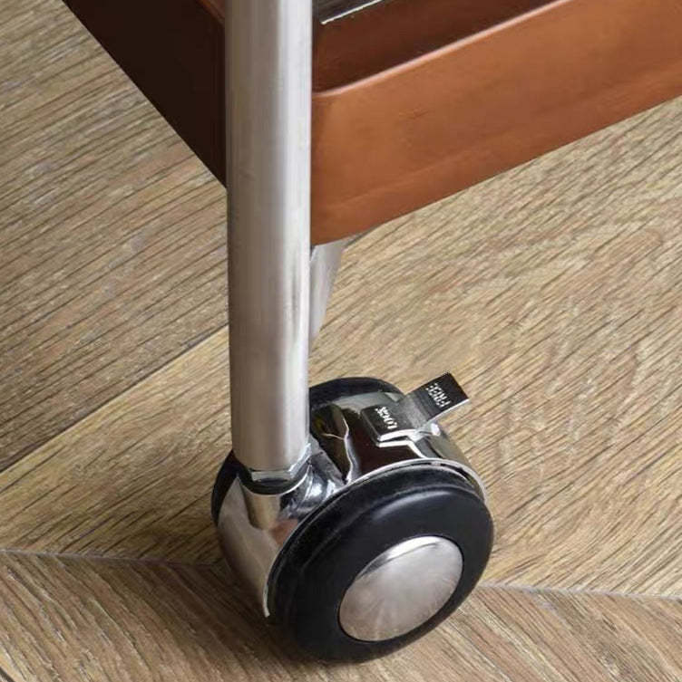 Minimalist Steel Glass Wood End Table