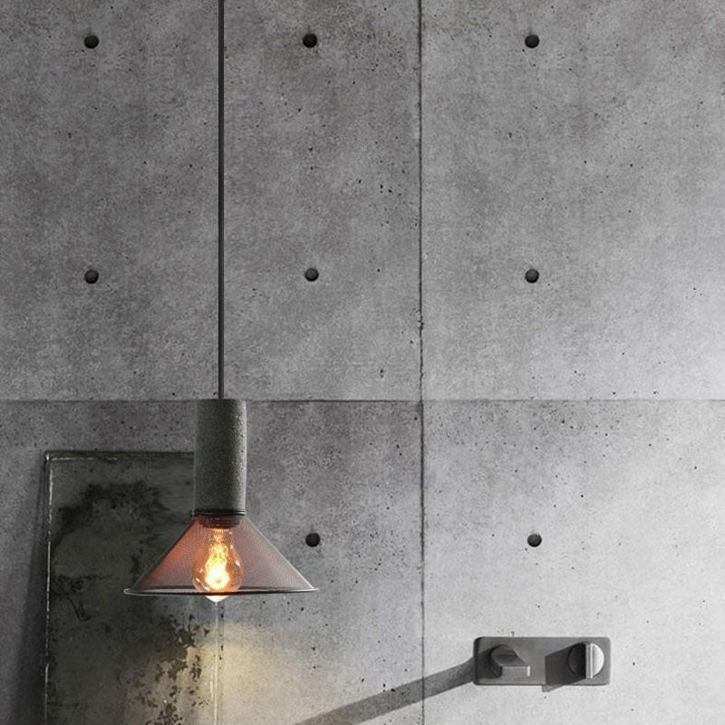 Industrial Tapered Cement Iron Pendant Light