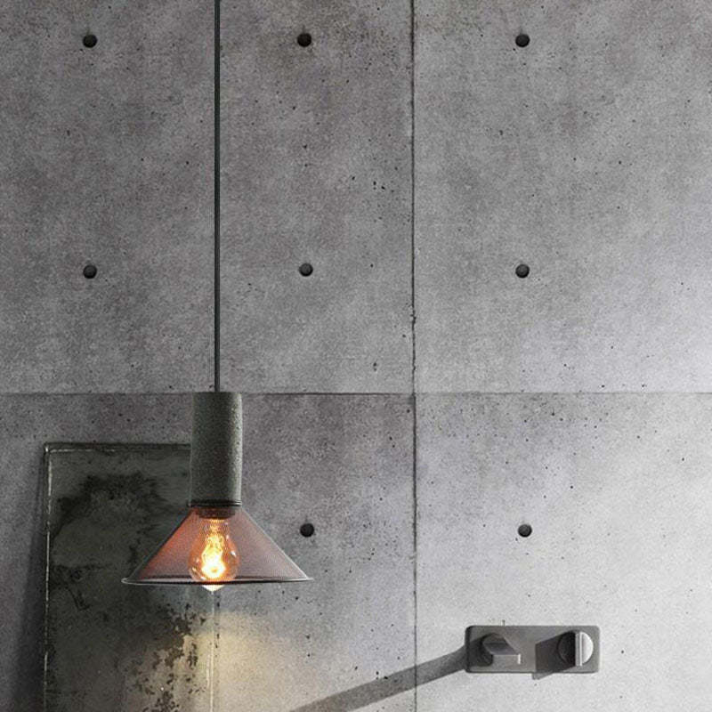 Industrial Tapered Cement Iron Pendant Light